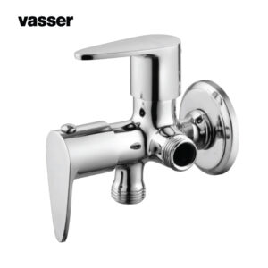 VASSER - Brass Angle Valve Two Way With Wall Flange, Leaf