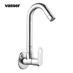 VASSER - Brass Sink Tap With Wall Flange, Ozva
